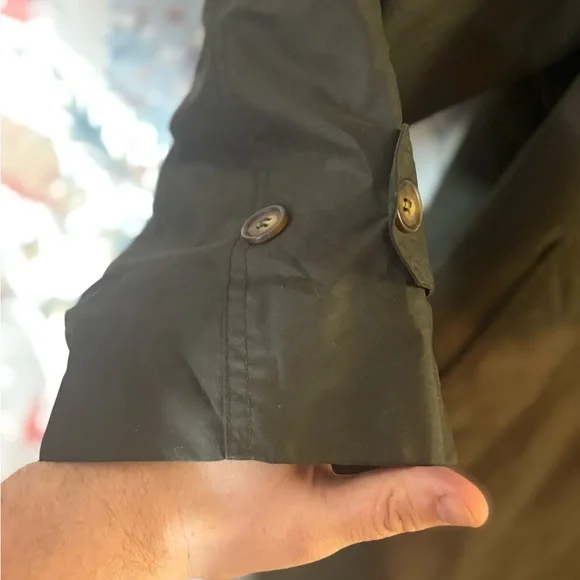 Vintage Ralph Lauren Olive Coat with Brown Collar - Picture 5 of 10